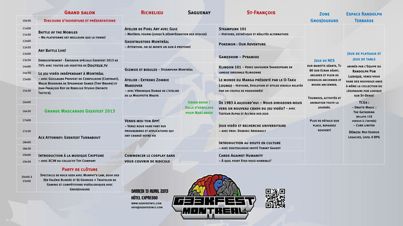 Affiches, flyers et programme du Geekfest 2013