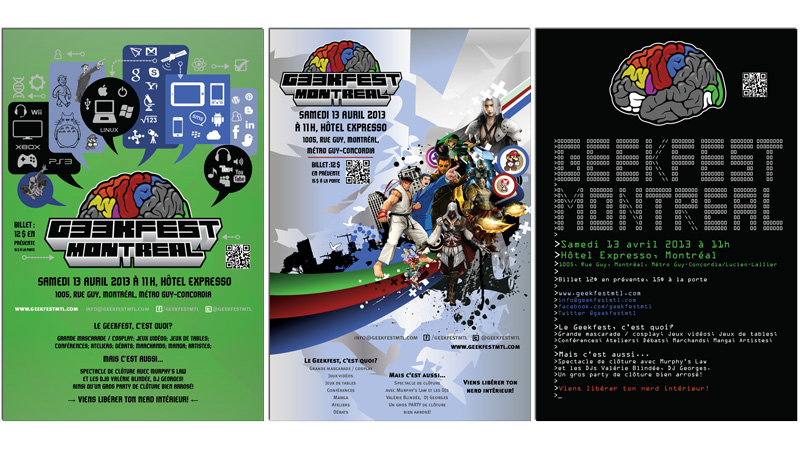 Affiches, flyers et programme du Geekfest 2013