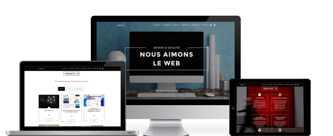 Sites web s'adaptant à tous les appareils : ordinateur, portable, tablette et téléphone