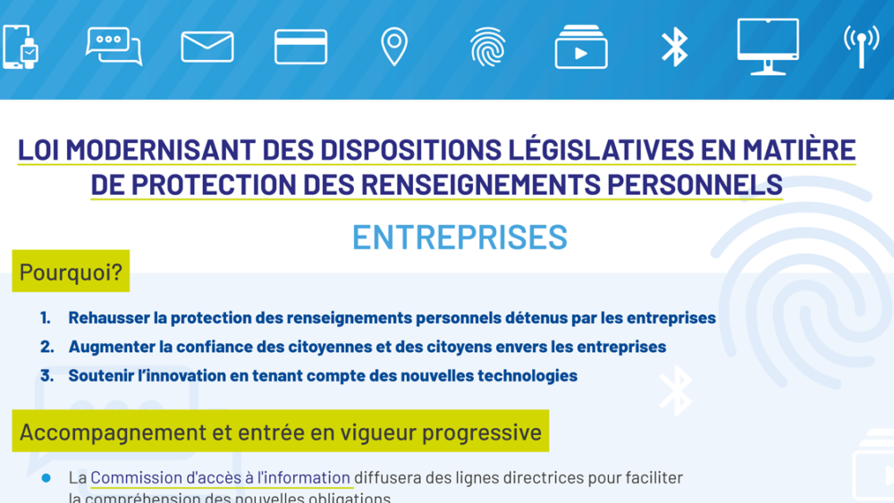 Modernisation de la protection des renseignements personnels