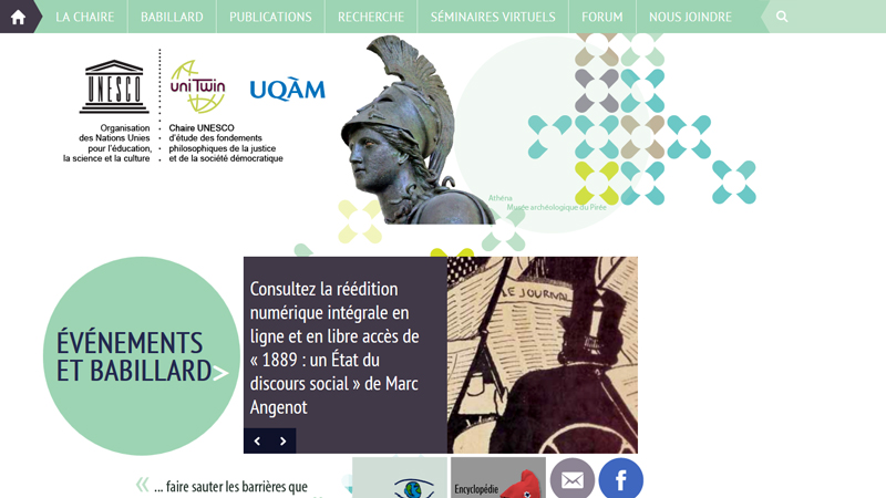 Site web de la Chaire UNESCO d’étude des fondements philosophique de la justice et de la société démocratique